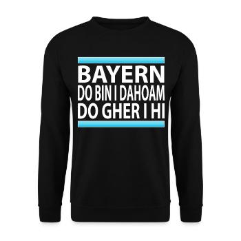 BAYERN - DO BIN I DAHOAM - Unisex Pullover - Schwarz - Vorne - Alina (178cm) & Michal (187cm)