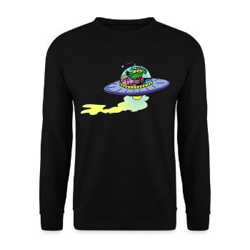 Vaisseau extraterrestre alien - Sweat-shirt Unisexe - noir - Devant - Alina (178cm) & Michal (187cm)