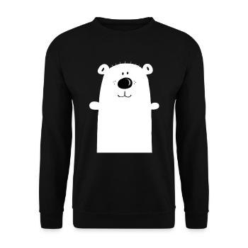 Knuddeliger Eisbär - Polarbär - Bär - Kinder - Unisex Pullover - Schwarz - Vorne - Alina (178cm) & Michal (187cm)
