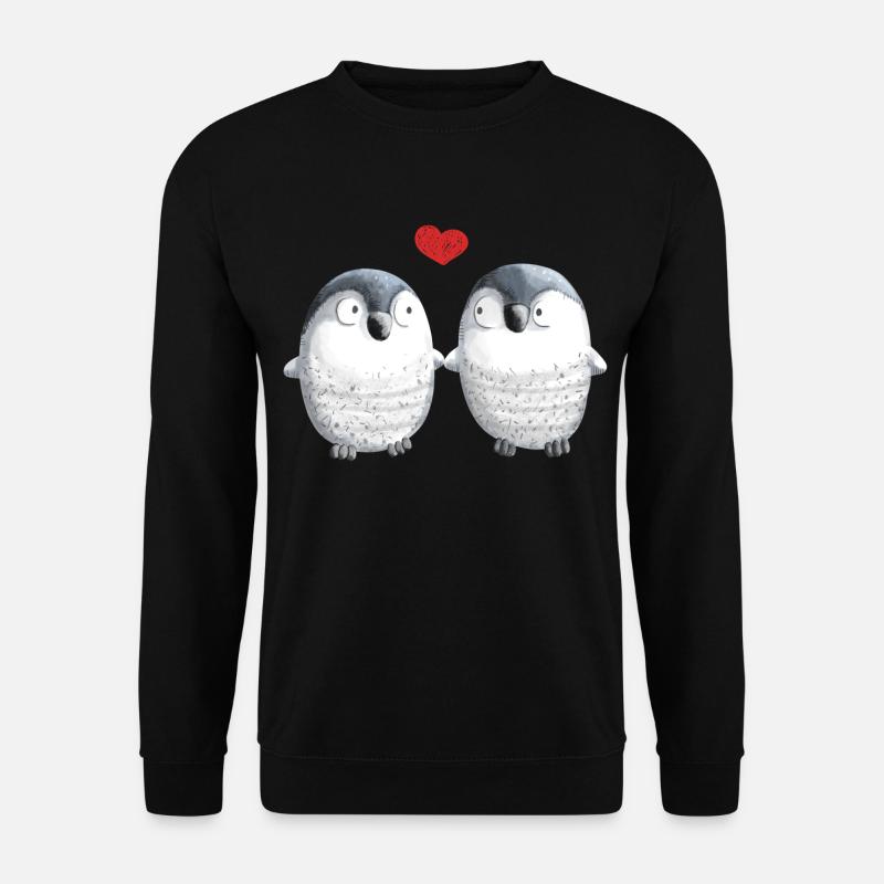 Pinguine in Love - Pinguin - Vogel - Liebe - Herz - Unisex Pullover - Schwarz