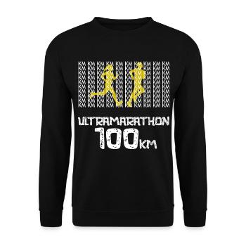 Ultramarathon 100 Kilometer Ultralaufen Geschenk - Unisex Pullover - Schwarz - Vorne - Alina (178cm) & Michal (187cm)