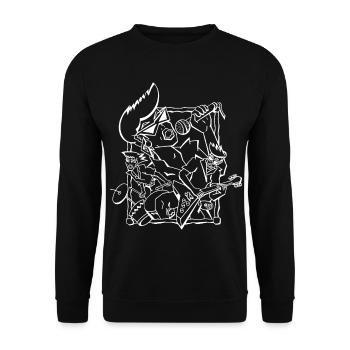 Riff Glyphic Guitar Scene - Unisex Sweatshirt - black - Front - Alina (178cm) & Michal (187cm)