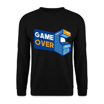 Gaming Game Over Spieleautomat - Unisex Pullover - Schwarz - Vorne - Alina (178cm) & Michal (187cm)
