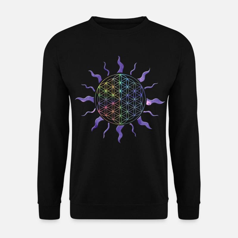 Fleur de vie Sun Mandala Rainbow - Sweat-shirt Unisexe - noir