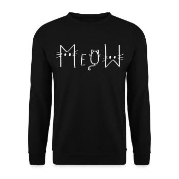 MEOW - meow cats - Unisex Sweatshirt - black - Front - Alina (178cm) & Michal (187cm)
