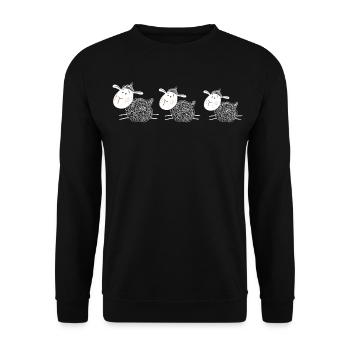 Trois moutons sont les meilleurs amis - moutons - agneau - Sweat-shirt Unisexe - noir - Devant - Alina (178cm) & Michal (187cm)