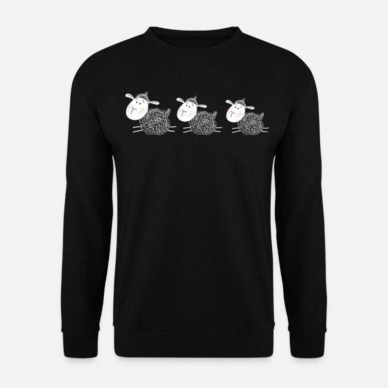 Drei Schafe sind Beste Freunde - Schaf - Lamm - Unisex Pullover - Schwarz