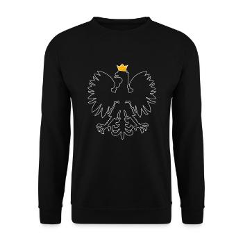 Poland Polska Polish coat of arms Patriotism eagle - Unisex Sweatshirt - black - Front - Alina (178cm) & Michal (187cm)