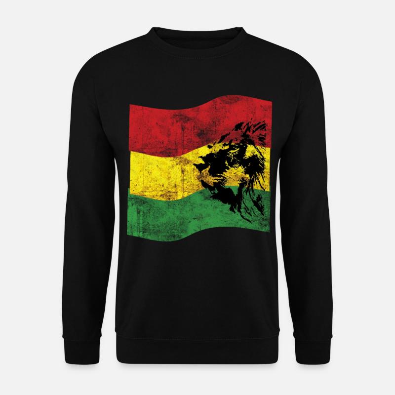 Lion Reggae Fahne - Unisex Pullover - Schwarz