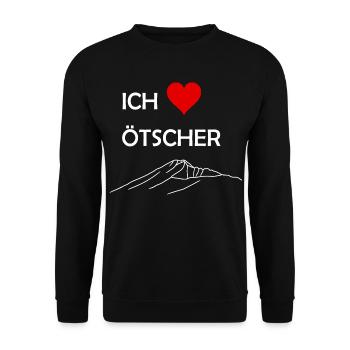 Ötscher, Kalkalpen, Niederösterreich, Berg, Herz - Unisex Pullover - Schwarz - Vorne - Alina (178cm) & Michal (187cm)