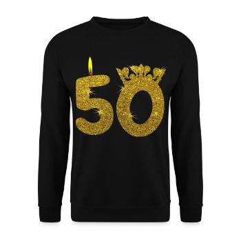 Cadeau d'anniversaire 50 ans 50 ans - Sweat-shirt Unisexe - noir - Devant - Alina (178cm) & Michal (187cm)