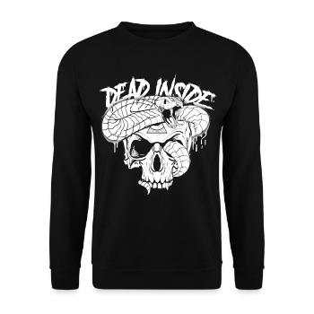Totenkopf mit Graffiti Haardesign - Unisex Pullover - Schwarz - Vorne - Alina (178cm) & Michal (187cm)