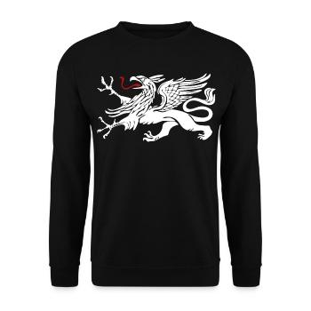 Rostock griffin in white with red tongue - Unisex Sweatshirt - black - Front - Alina (178cm) & Michal (187cm)