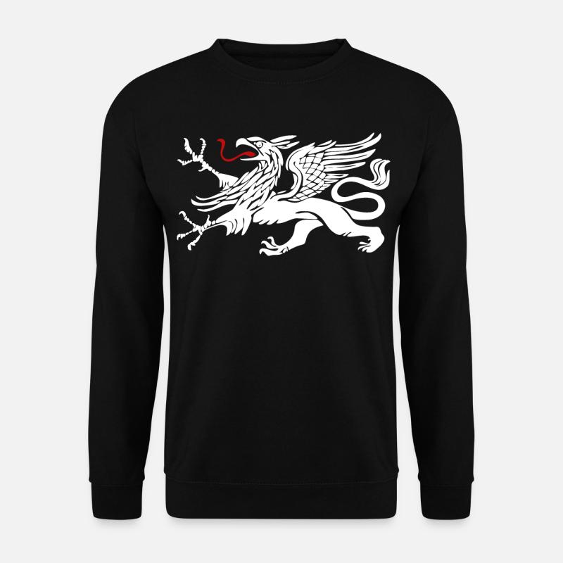 Rostocker Greif in Weiss mit roter Zunge - Unisex Pullover - Schwarz