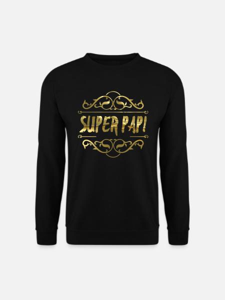 Super Papa Gold Ornament - Unisex Pullover - Schwarz