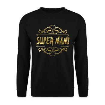 Super Nani Gold Emblem - Unisex Pullover - Schwarz - Vorne - Alina (178cm) & Michal (187cm)