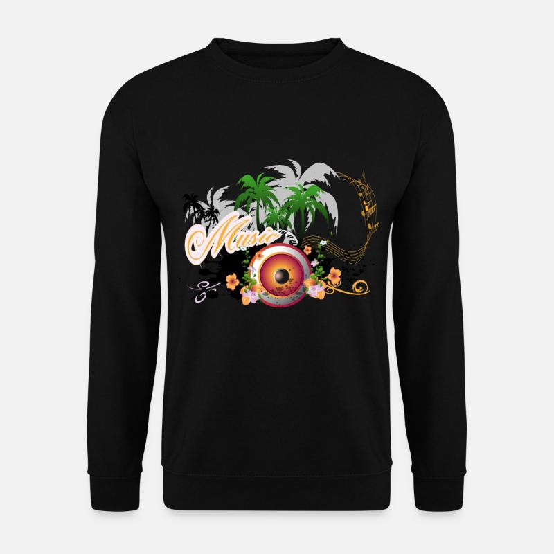 Musik-Lautsprecher mit Klavier - Unisex Pullover - Schwarz