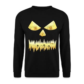 Visage de citrouille d'Halloween - Sweat-shirt Unisexe - noir - Devant - Alina (178cm) & Michal (187cm)