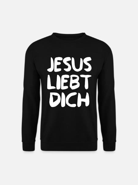 Jesus Liebt Dich Schriftzug - Unisex Pullover - Schwarz