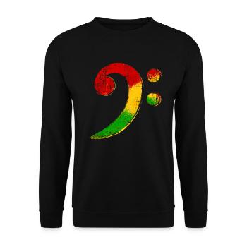 Cadeau Reggae Bass Clef pour bassiste - Sweat-shirt Unisexe - noir - Devant - Alina (178cm) & Michal (187cm)