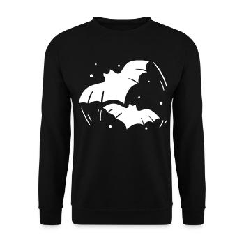 Nachtbats Silhouetten - Unisex Pullover - Schwarz - Vorne - Alina (178cm) & Michal (187cm)