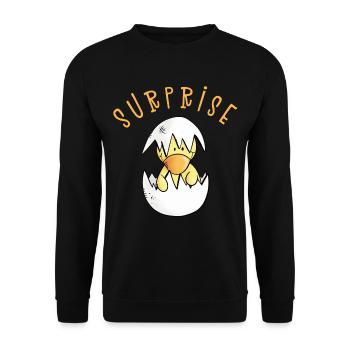 Surprise I chick egg I pregnancy gift - Unisex Sweatshirt - black - Front - Alina (178cm) & Michal (187cm)