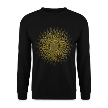 Goldenes Sonnenmandala - Unisex Pullover - Schwarz - Vorne - Alina (178cm) & Michal (187cm)