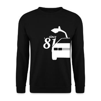 Since 1981 / DeLorean - Sweat-shirt Unisexe - noir - Devant - Alina (178cm) & Michal (187cm)