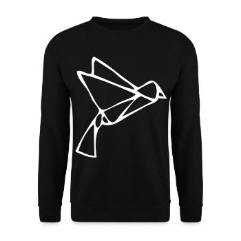 Origami Swallow - Unisex Sweatshirt - black - Front - Alina (178cm) & Michal (187cm)