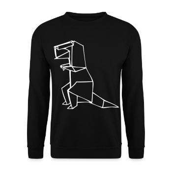 Dino Rex - T-Rex - Origami - Unisex Sweatshirt - black - Front - Alina (178cm) & Michal (187cm)