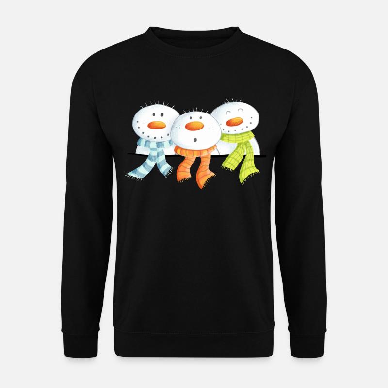 Three Snowmen - Christmas - Gift - Unisex Sweatshirt - black