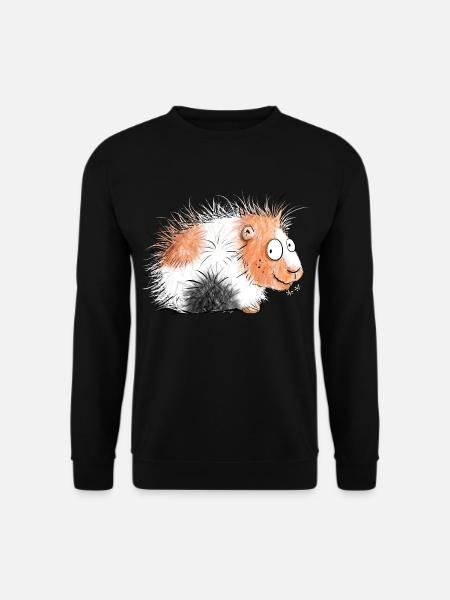 Süßes Meerschweinchen mit Gänseblümchen I Geschenk - Unisex Pullover - Schwarz