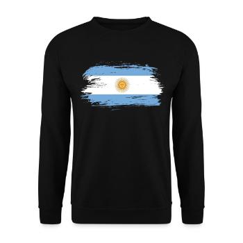 Argentinien Flagge / Geschenk Südamerika Cordoba - Unisex Pullover - Schwarz - Vorne - Alina (178cm) & Michal (187cm)