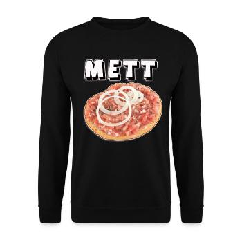 Pop Art Mettbrötchen t-shirt mett Fan Viande hachée - Sweat-shirt Unisexe - noir - Devant - Alina (178cm) & Michal (187cm)