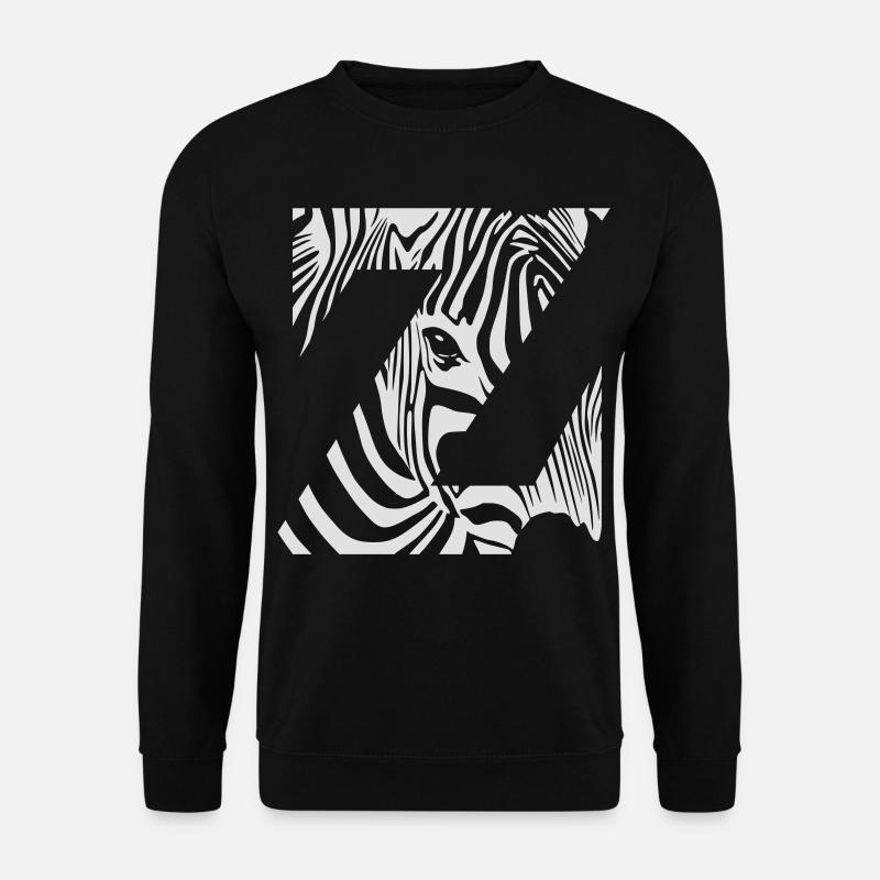 Zebra Mix Mono Weiß - Unisex Pullover - Schwarz