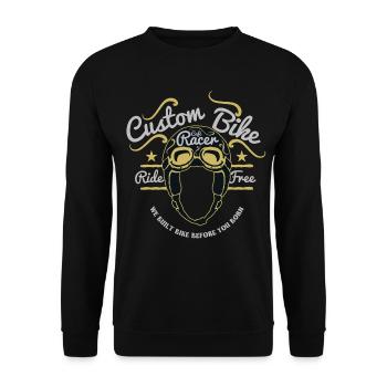 Motorrad, Biker, Schrauber - Unisex Pullover - Schwarz - Vorne - Alina (178cm) & Michal (187cm)