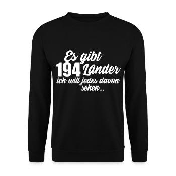 Es gibt 194 Laender white - Unisex Pullover - Schwarz - Vorne - Alina (178cm) & Michal (187cm)