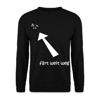 far away, dyes, funny horse T-shirt - Unisex Sweatshirt - black - Front - Alina (178cm) & Michal (187cm)