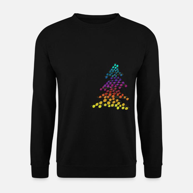 Regenbogen Neon-Weihnachtsbaum – Dots & Lights - Unisex Pullover - Schwarz