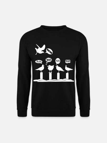 Moin Möwen am Strandpfad - Unisex Pullover - Schwarz