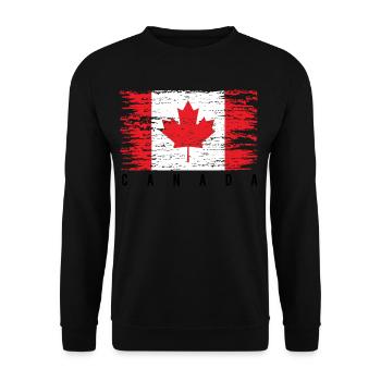 Drapeau Canadien en Grunge - Sweat-shirt Unisexe - noir - Devant - Alina (178cm) & Michal (187cm)