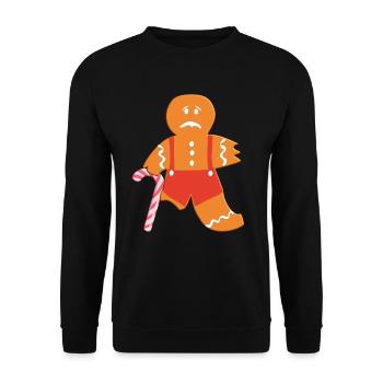Bonhomme en pain d'épice blessé - un beau cadeau! - Sweat-shirt Unisexe - noir - Devant - Alina (178cm) & Michal (187cm)