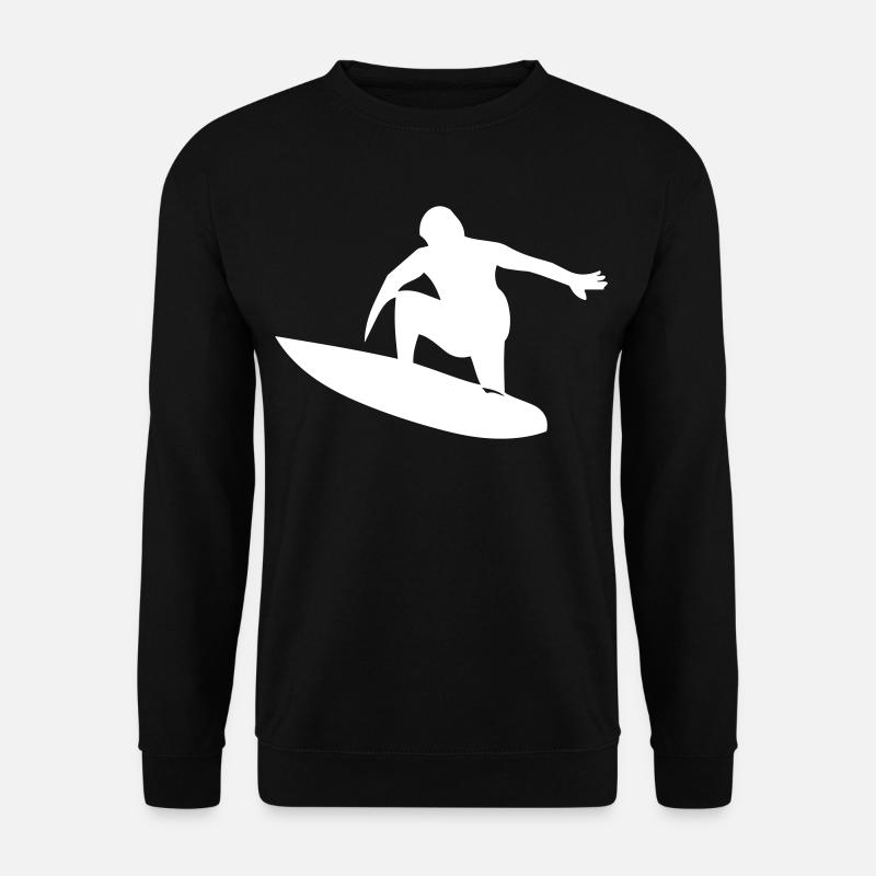 Surfer with surfboard - Unisex Sweatshirt - black