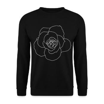Weiße Rose - Unisex Pullover - Schwarz - Vorne - Alina (178cm) & Michal (187cm)