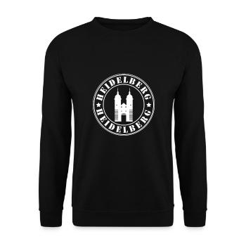 Heidelberg Stempel Universität Schloss - Unisex Pullover - Schwarz - Vorne - Alina (178cm) & Michal (187cm)