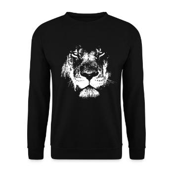 lion - Unisex Sweatshirt - black - Front - Alina (178cm) & Michal (187cm)