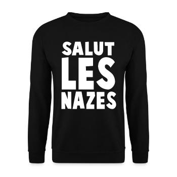 Salutations Macabres Noir et Blanc - Sweat-shirt Unisexe - noir - Devant - Alina (178cm) & Michal (187cm)