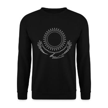 Kazakhstan Eagle steppe eagle line white flag - Unisex Sweatshirt - black - Front - Alina (178cm) & Michal (187cm)