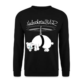 herziger, drolliger Bär - Unisex Pullover - Schwarz - Vorne - Alina (178cm) & Michal (187cm)