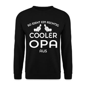 Cooler Opa - Unisex Pullover - Schwarz - Vorne - Alina (178cm) & Michal (187cm)